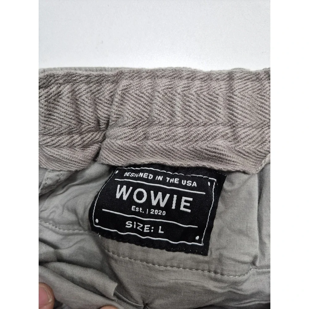 Wowie Men's Jogger Pants Gray Southwestern Trim Elastic Waist Large